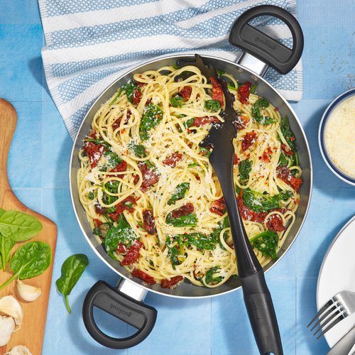 one pot sun dried tomato spinach pasta